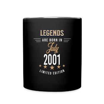 Legends are born in July 2001 - Mug uni - noir - Devant