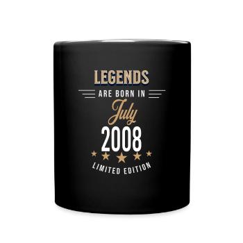 Legends werden im Juli 2008 geboren - Tasse einfarbig - Schwarz - Vorne