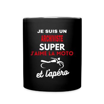 moto phrase drôle apéro ARCHIVISTE citation - Mug uni - noir - Devant