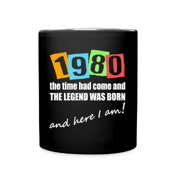 Legende est né en 1980. Motif d’anniversaire - Mug uni - noir - Devant