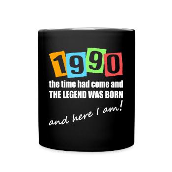 Legend born in 1990. Birthday motif - Full Colour Mug - black - Front
