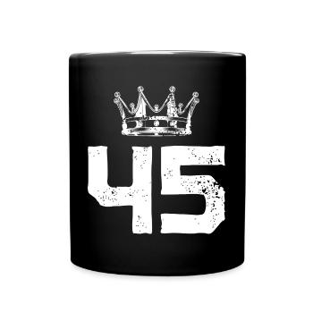 45 Zahl Krone - Tasse einfarbig - Schwarz - Vorne