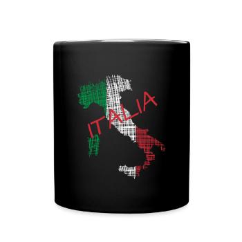 Italia Italy Italien - Tasse einfarbig - Schwarz - Vorne