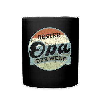 Best Grandpa in the World Retro Vintage Design Gift - Full Colour Mug - black - Front
