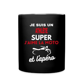 moto phrase drôle apéro ATHLÈTE citation - Mug uni - noir - Devant