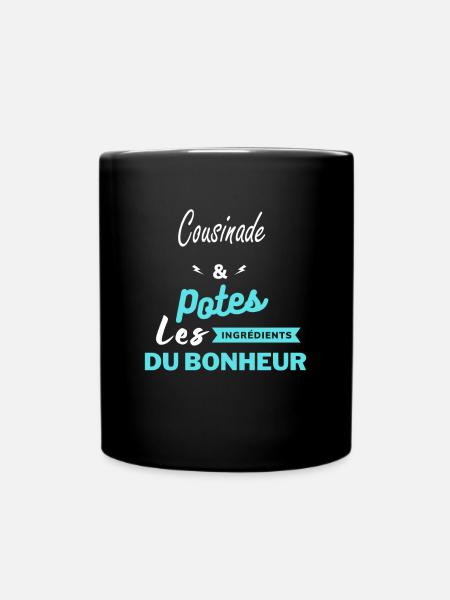 potes les ingrédients du bonheur Cousinade - Mug uni - noir