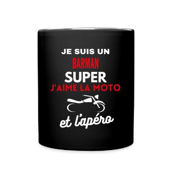 moto phrase drôle apéro BARMAN citation - Mug uni - noir - Devant
