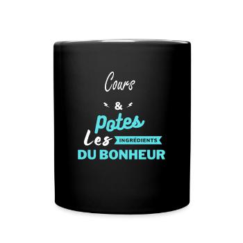potes les ingrédients du bonheur Cours - Mug uni - noir - Devant
