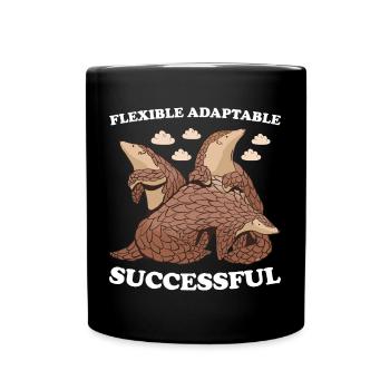 Flexible Adaptable Successful Pangolin - Full Colour Mug - black - Front