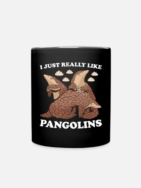 I Just Really Like Pangolins Pangolin - Full Colour Mug - black