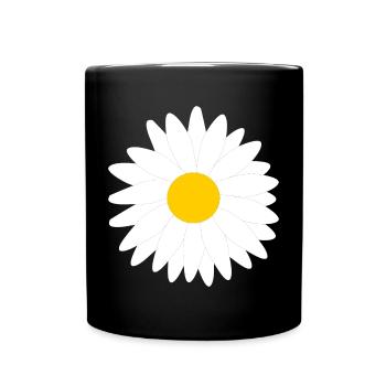 Blume weiß weiße Blumen Geschenk Muttertag Mutter - Tasse einfarbig - Schwarz - Vorne
