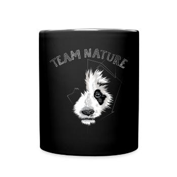 Team Nature Panda Bär Naturschutz Illustration - Tasse einfarbig - Schwarz - Vorne