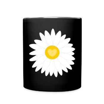 Blume weiß weiße Blumen Geschenk Muttertag Mutter - Tasse einfarbig - Schwarz - Vorne
