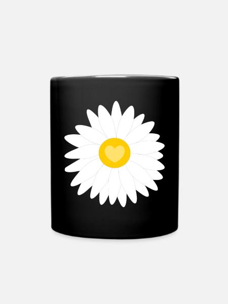 Blume weiß weiße Blumen Geschenk Muttertag Mutter - Tasse einfarbig - Schwarz