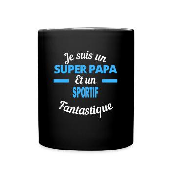 SUPER PAPA Fantastique SPORTIF - Mug uni - noir - Devant