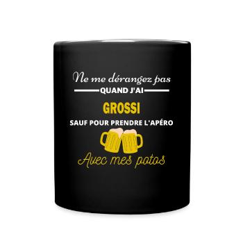 Ne me dérangez pas QUAND J'ai l'apéro grossi - Mug uni - noir - Devant