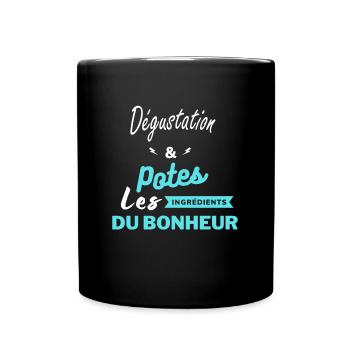 potes les ingrédients du bonheur Dégustation - Mug uni - noir - Devant