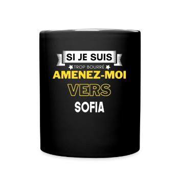 si je suis trop bourré amenez moi vers Sofia - Mug uni - noir - Devant