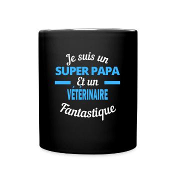 SUPER PAPA Fantastique VÉTÉRINAIRE - Mug uni - noir - Devant
