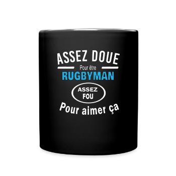 Assez doue pour etre RUGBYMAN - Mug uni - noir - Devant