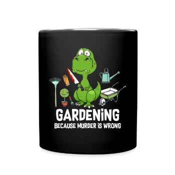 Jardiner parce que le meurtre est mal Dino Knife - Mug uni - noir - Devant