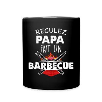 Papa et Barbecue Humour Grillade - Mug uni - noir - Devant
