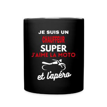 moto phrase drôle apéro CHAUFFEUR citation - Mug uni - noir - Devant