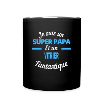 SUPER PAPA Fantastique VITRIER - Mug uni - noir - Devant