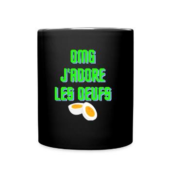 OMG j'adore les oeufs - Mug uni - noir - Devant