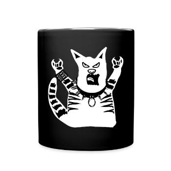 Heavy Metal Cat - Full Colour Mug - black - Front