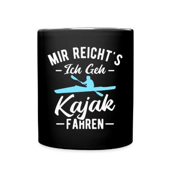 Kajak Kajakfahrer Kanu Paddeln Paddelboot - Tasse einfarbig - Schwarz - Vorne