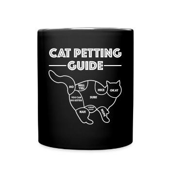 Katzen Streichelanleitung | Katze, streicheln, Fun - Tasse einfarbig - Schwarz - Vorne