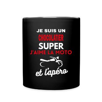 moto phrase drôle apéro CHOCOLATIER citation - Mug uni - noir - Devant