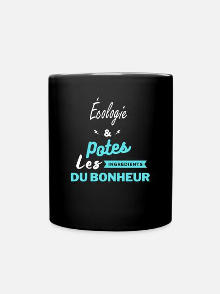 potes les ingrédients du bonheur Écologie - Mug uni - noir