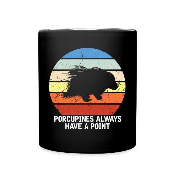 Stachelschweine Designs für Tierliebhaber Nagetier - Tasse einfarbig - Schwarz - Vorne