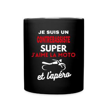 moto phrase drôle apéro CONTREBASSISTE citation - Mug uni - noir - Devant