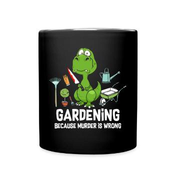 Jardiner parce que le meurtre est mal Dino Knife - Mug uni - noir - Devant