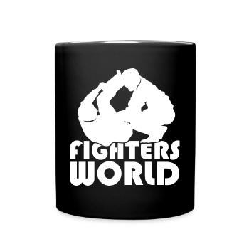 fighters world jiu jitsu wrestling wrestling symbol icon - Full Colour Mug - black - Front