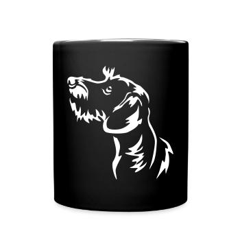 Dackel Kopf "Black Edition" - Tasse einfarbig - Schwarz - Vorne