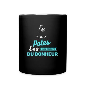 potes les ingrédients du bonheur Fac - Mug uni - noir - Devant
