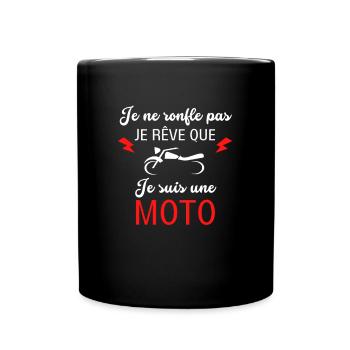 Je Ne Ronfle Pas Je Rêve Que Je Suis Une Moto - Mug uni - noir - Devant