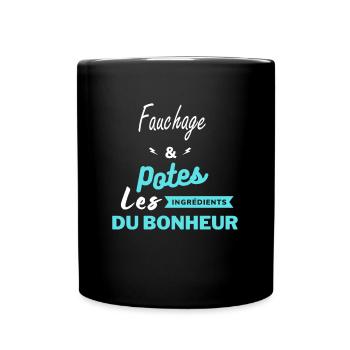 potes les ingrédients du bonheur Fauchage - Mug uni - noir - Devant