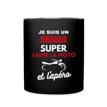 moto phrase drôle apéro DÉMÉNAGEUR citation - Mug uni - noir - Devant