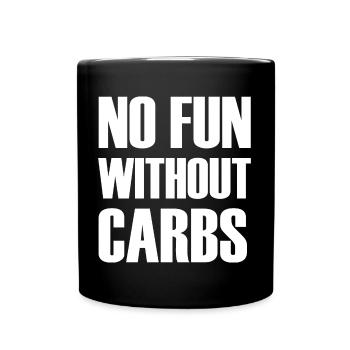 No Fun Without Carbs - Full Colour Mug - black - Front