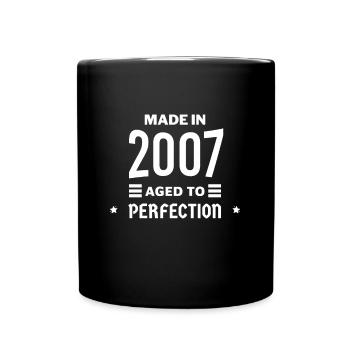 Perfekt gealtert 2007 - Tasse einfarbig - Schwarz - Vorne