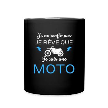 Je Ne Ronfle Pas Je Rêve Que Je Suis Une Moto - Mug uni - noir - Devant