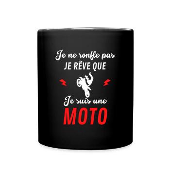 Je Ne Ronfle Pas Je Rêve Que Je Suis Une Moto - Mug uni - noir - Devant