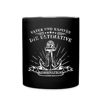 Vater und Kapitän: Die ultimative Kombination! - Tasse einfarbig - Schwarz - Vorne