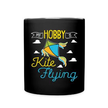 Flying kites Kite Flying in autumn - Full Colour Mug - black - Front