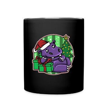 Weihnachten Ugly Christmas Xmas Hippopotamus - Full Colour Mug - black - Front